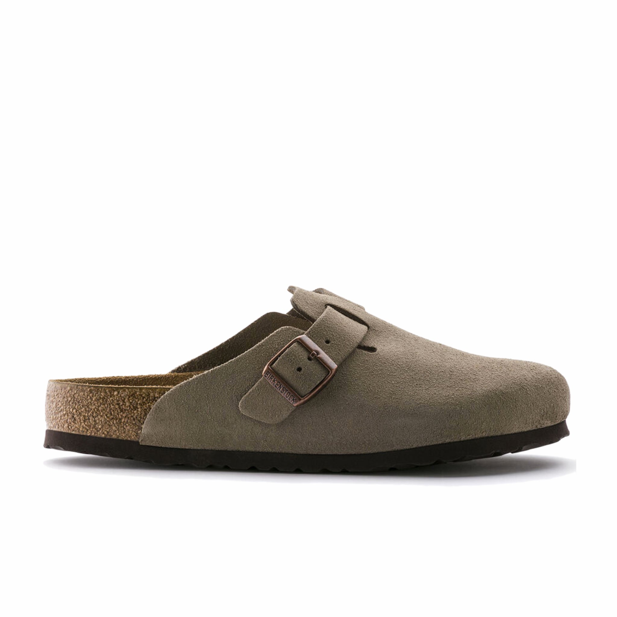 Birkenstock Unisex Boston Soft Footbed Suede Leather - Regular (Taupe) - August Shop