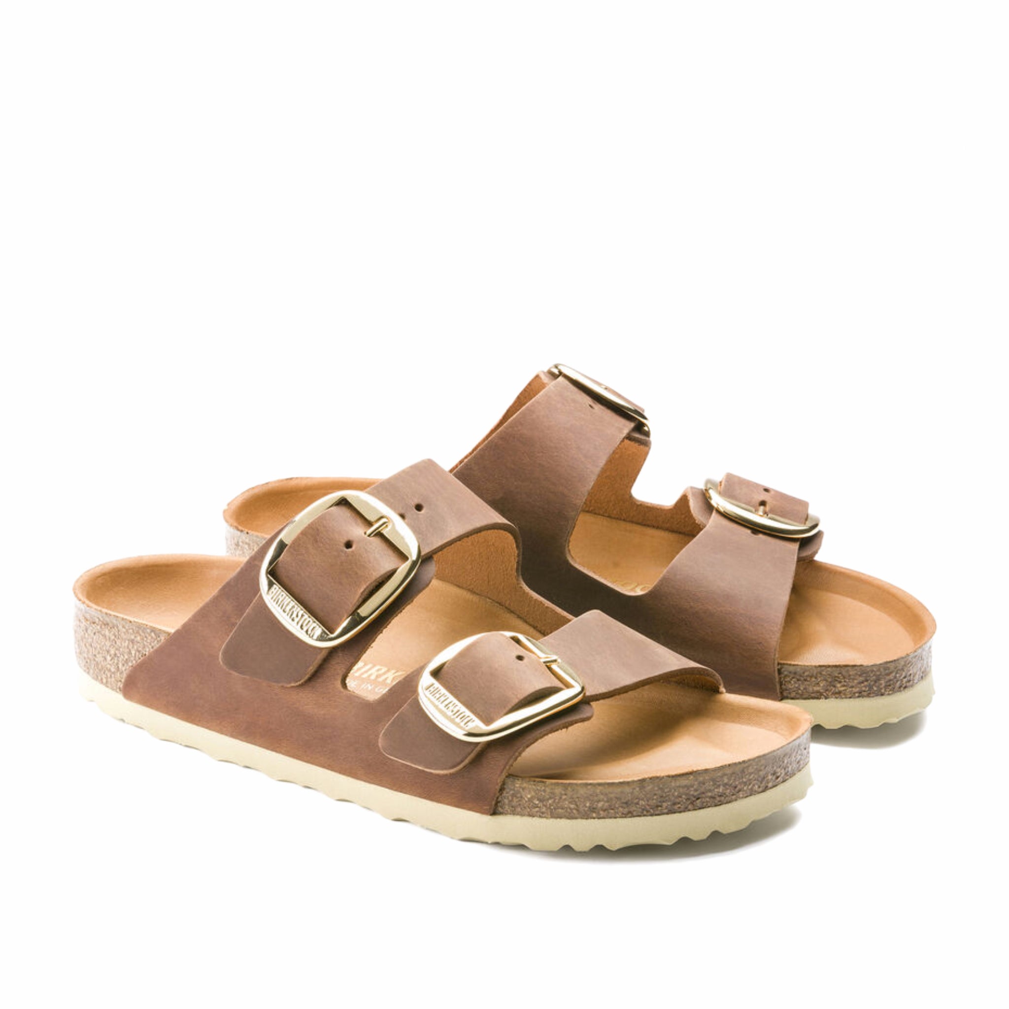 Birkenstock Women&#39;s Arizona Big Buckle Oiled Leather (Cognac) - August Shop