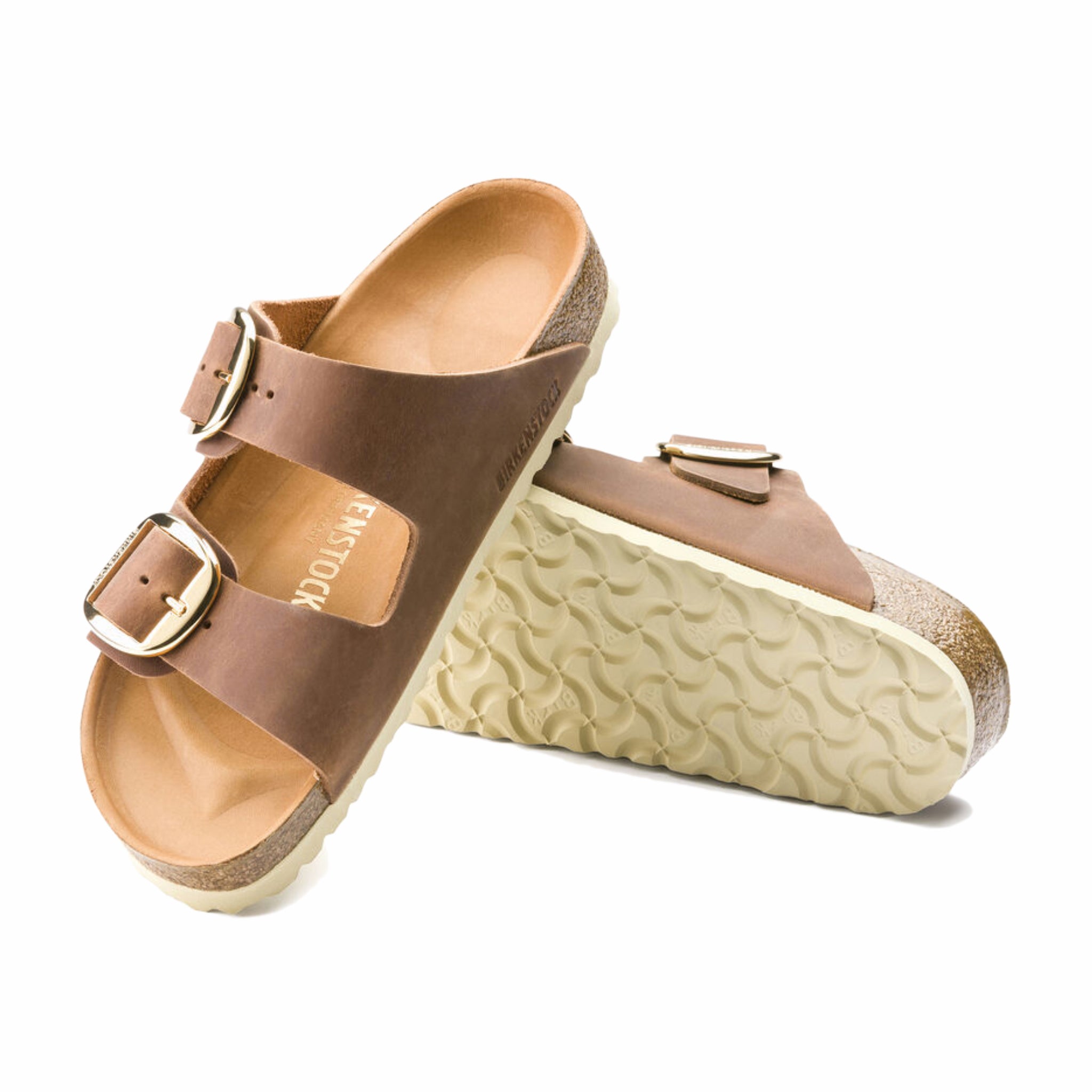 Birkenstock Women&#39;s Arizona Big Buckle Oiled Leather (Cognac) - August Shop