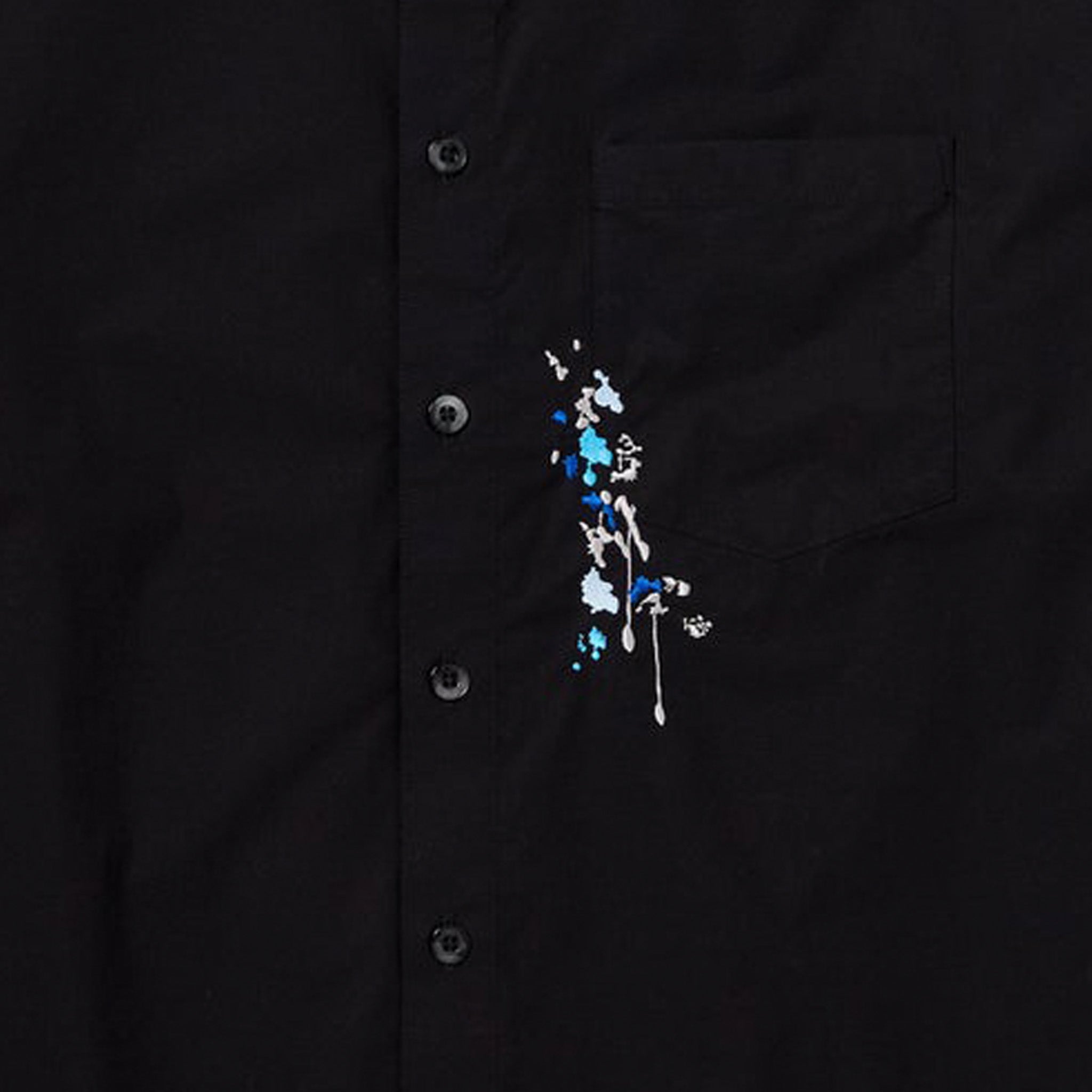 Neighborhood Drip Embroidery Shirt LS (Black) - August Shop