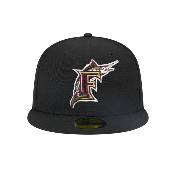 Black Florida Marlins City Patch Gray Bottom New Era 59FIFTY Fitted 7 3/4