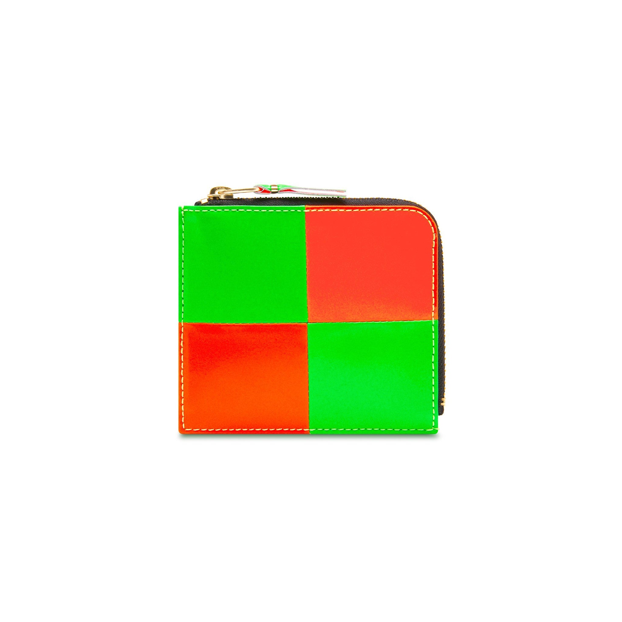 Comme des Garçons Fluo Squares Wallet (Green/Orange) SA3100FS - August Shop