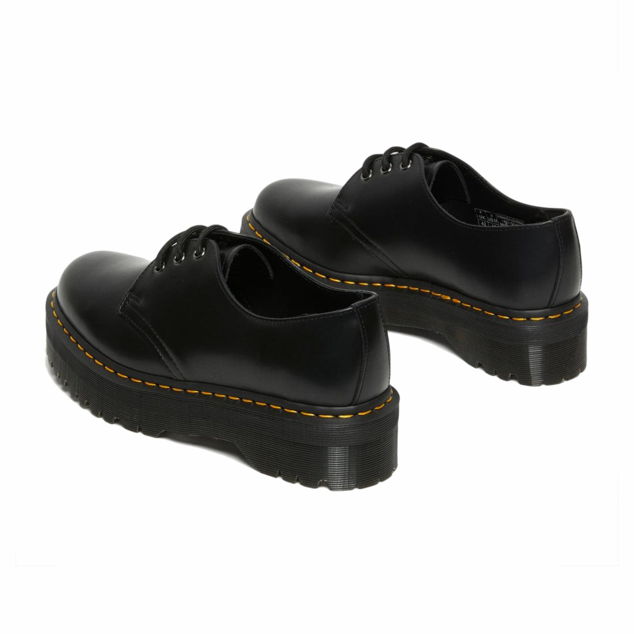 Dr. Martens 1461 Quad Smooth Leather Platform Shoes (Black) - August Shop