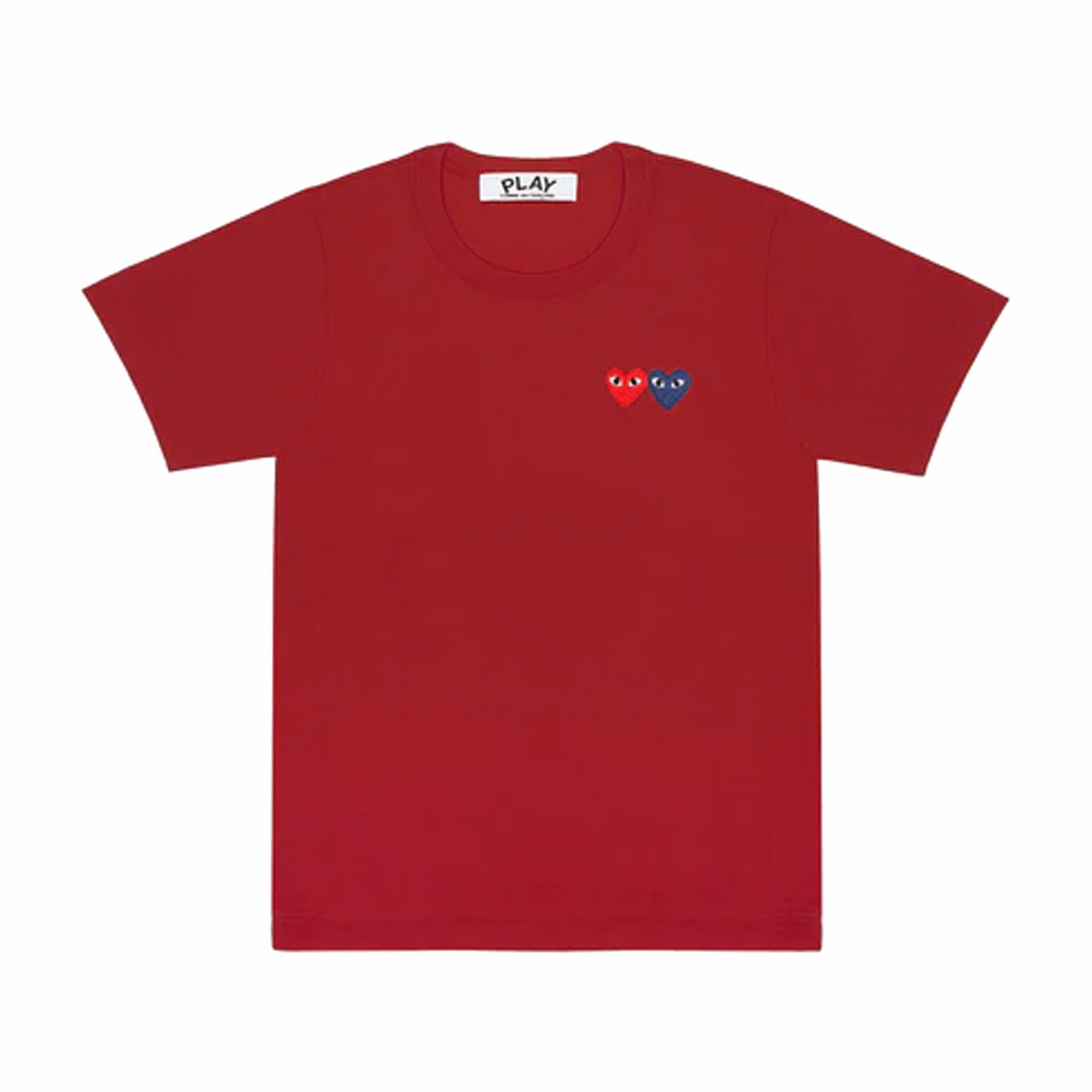 Comme des Garçons PLAY T-Shirt with Double Heart (Burgundy) - August Shop